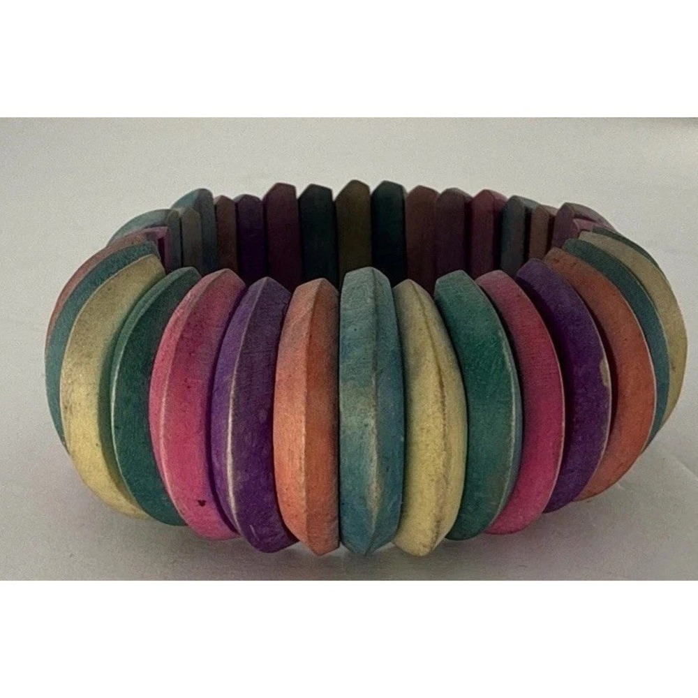 Rebecca Bracelet Wooden Multicolor Stretchable‎ Women Jewelry Candy Y2K Vintage